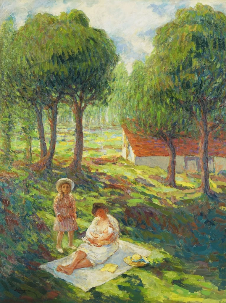 Madre e figlio in un paesaggio, 1900